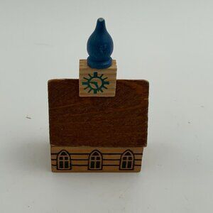 Miniature Wooden Town Hall Building Erzgebirge Vintage Germany